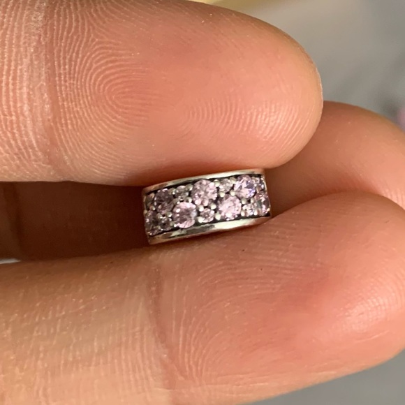 Authentic Retired Pandora CZ Bling Sparkling Charm Safety Clip Stopper Spacer - Picture 7 of 11